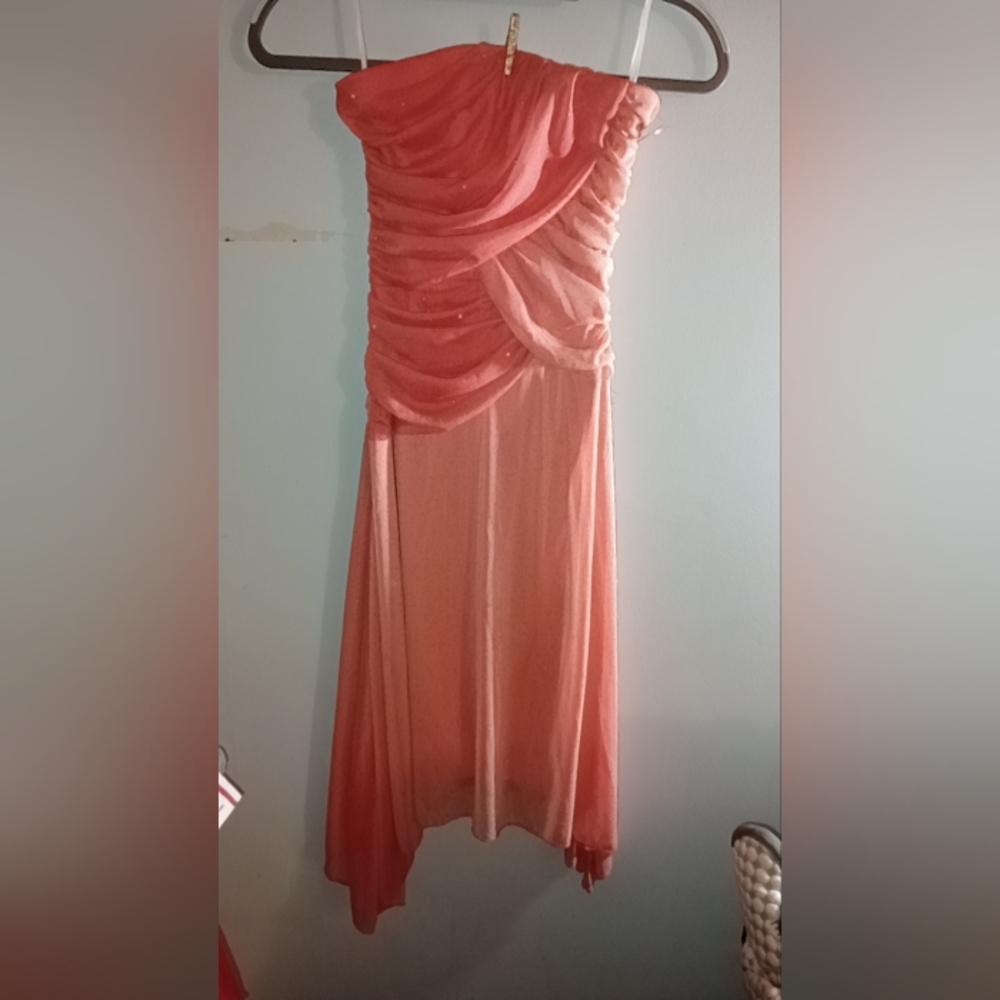 A beautiful ombre pink prom dress